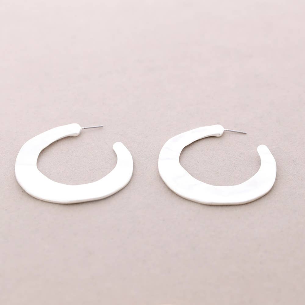 Pendientes Aro Plano Metal: Plateado