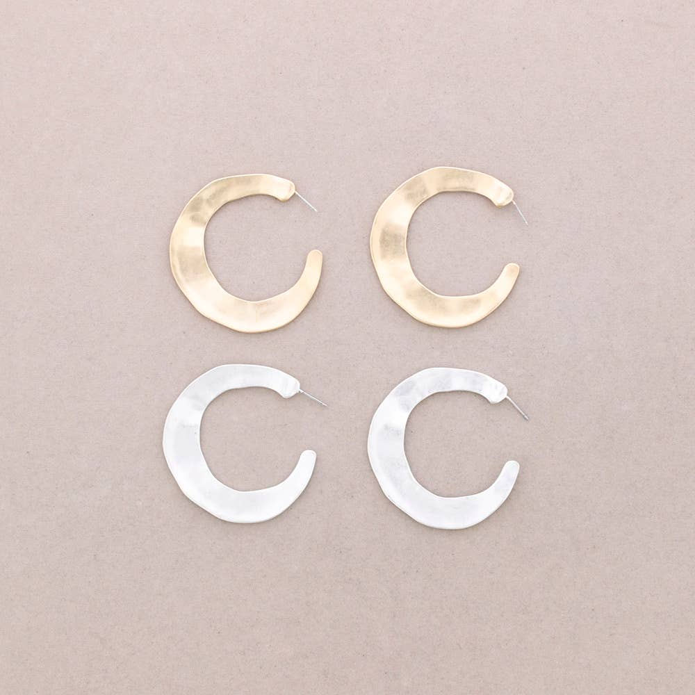 Pendientes Aro Plano Metal: Dorado