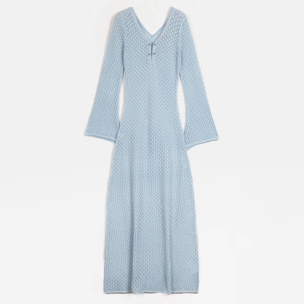 Vestido maxi de croché: Verde / M