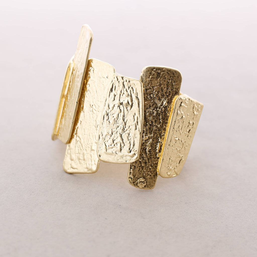 Pulsera Elastica Cuentas Metal: Dorado