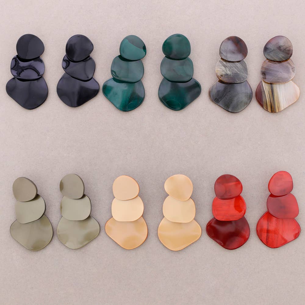 Pendientes Cuentas Resina: Teja