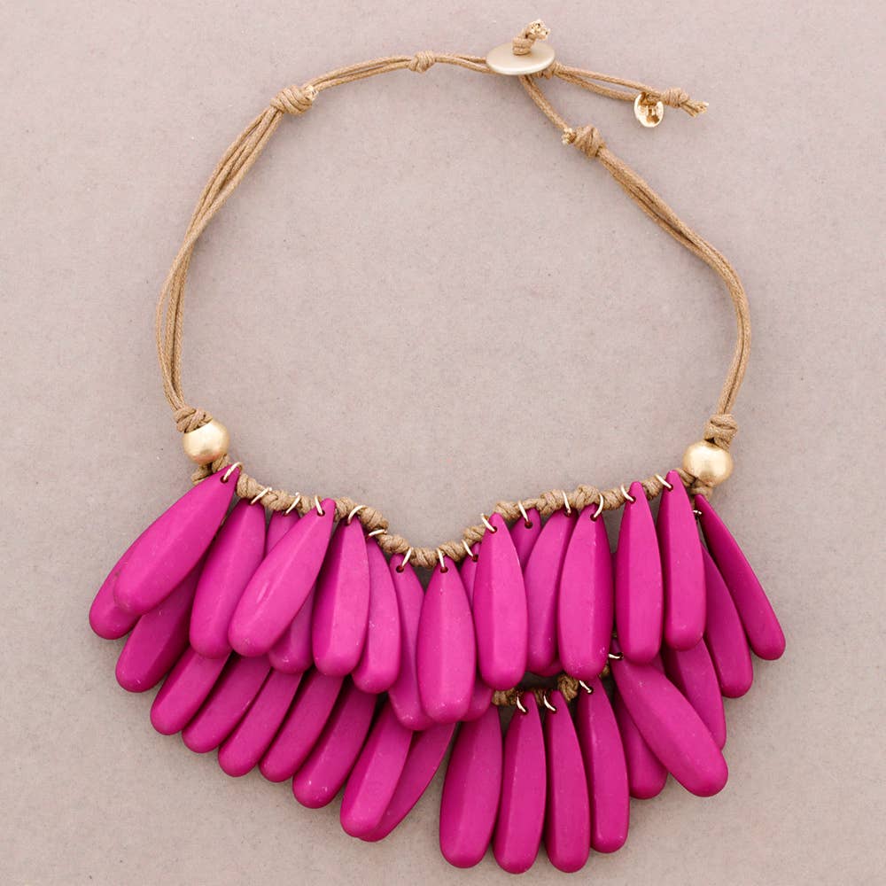 Gargantilla Doble Cuentas Resina: Beige