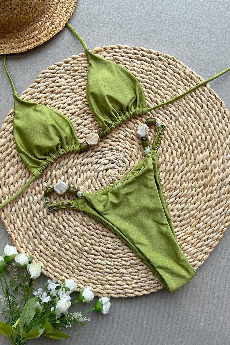 Conjunto de Bikini Chic con Detalles Elegantes: BROWN / L