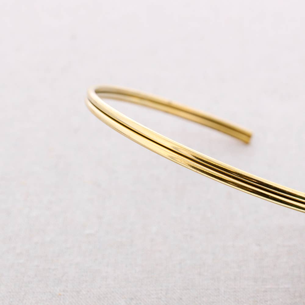 Choker Acero Ajustable Doble: Dorado