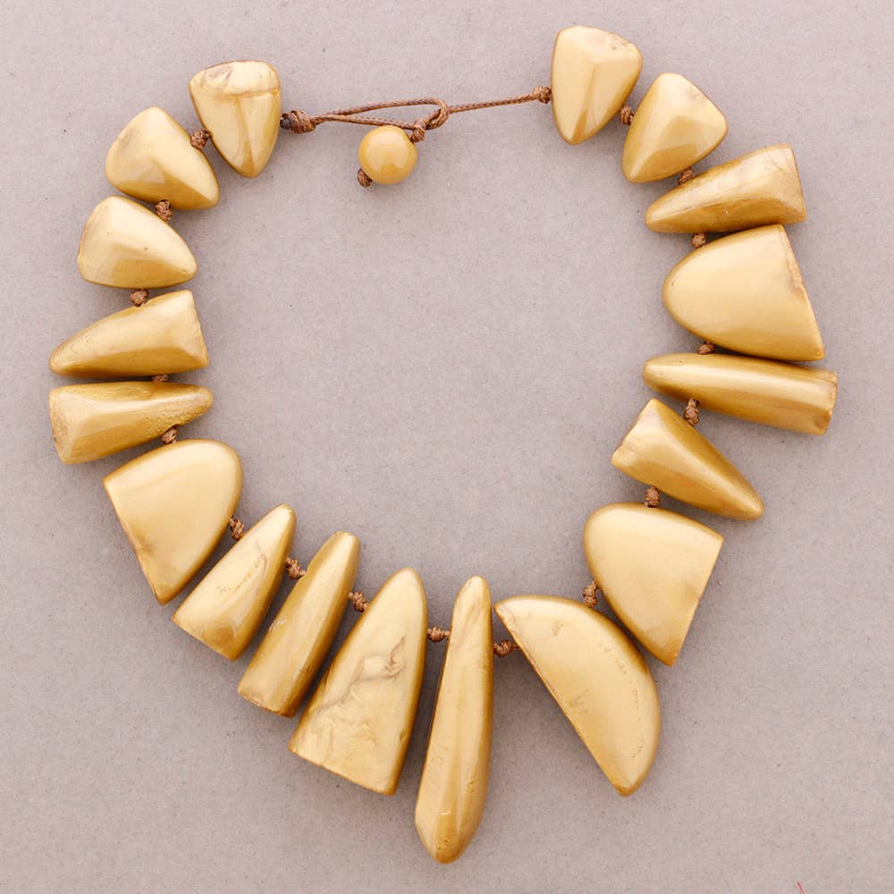 Gargantilla Cuentas Irregulares Resina (A): Dorado