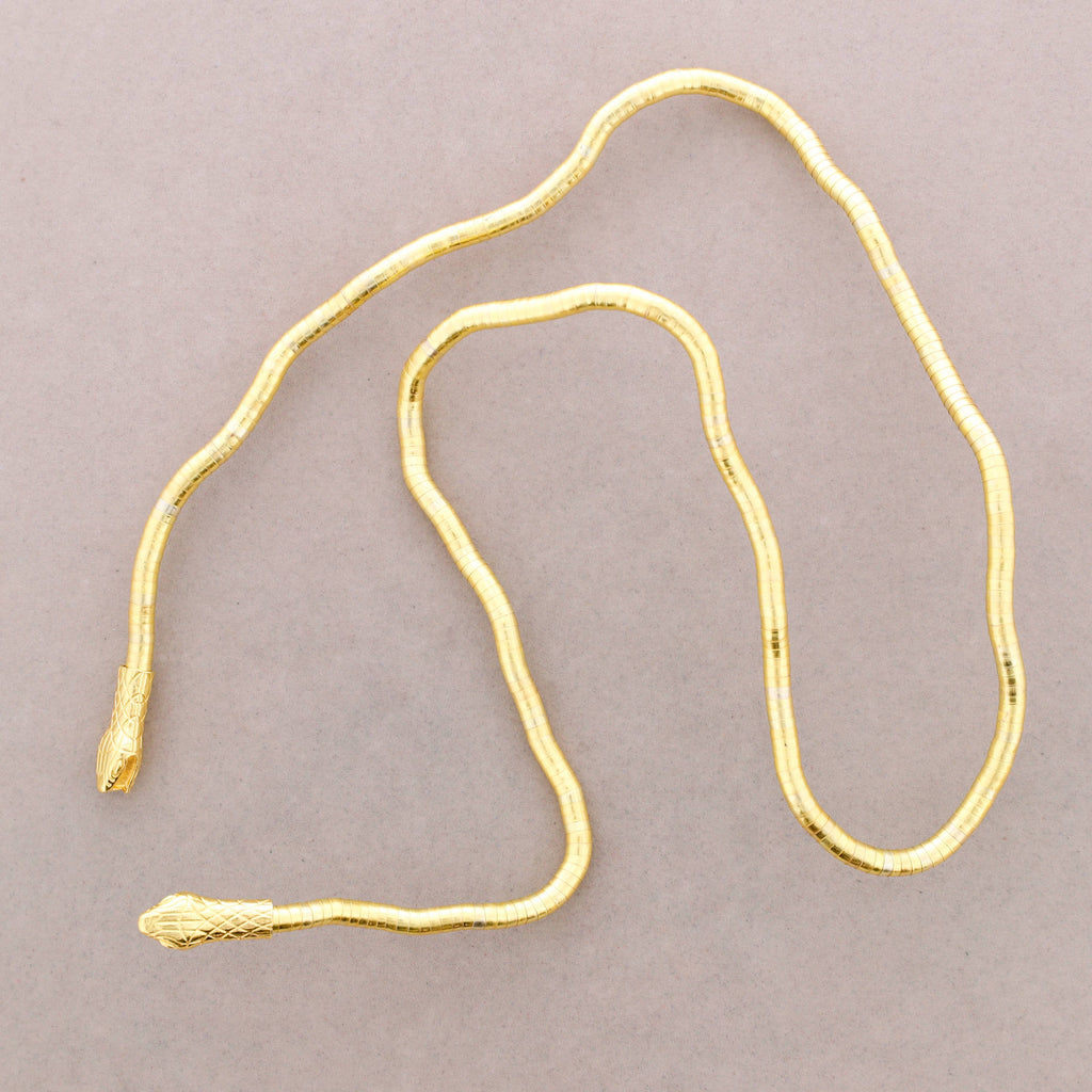 Collar Abierto Flexible Serpiente Metal: Dorado