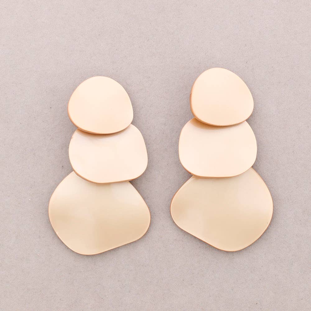 Pendientes Cuentas Resina: Dorado Naranja