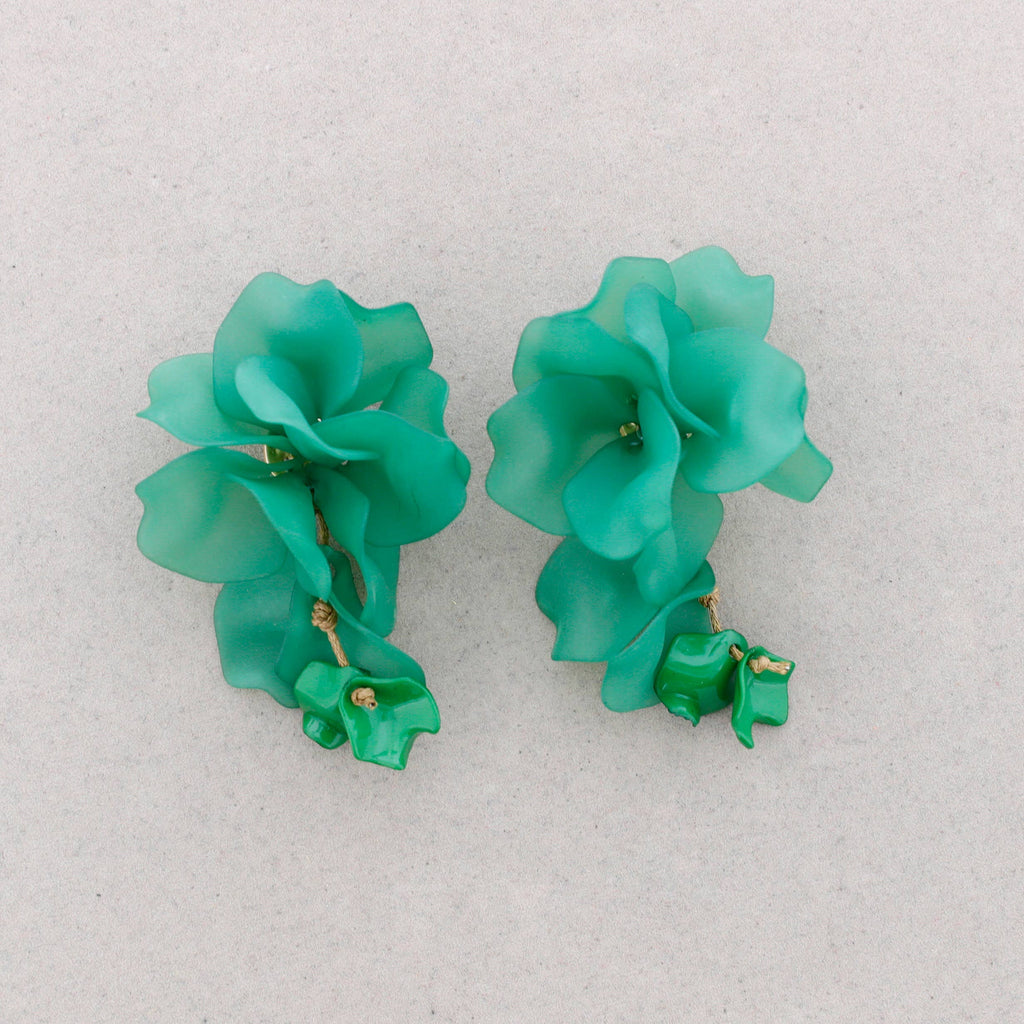Pendientes Petalos Resina: Azul