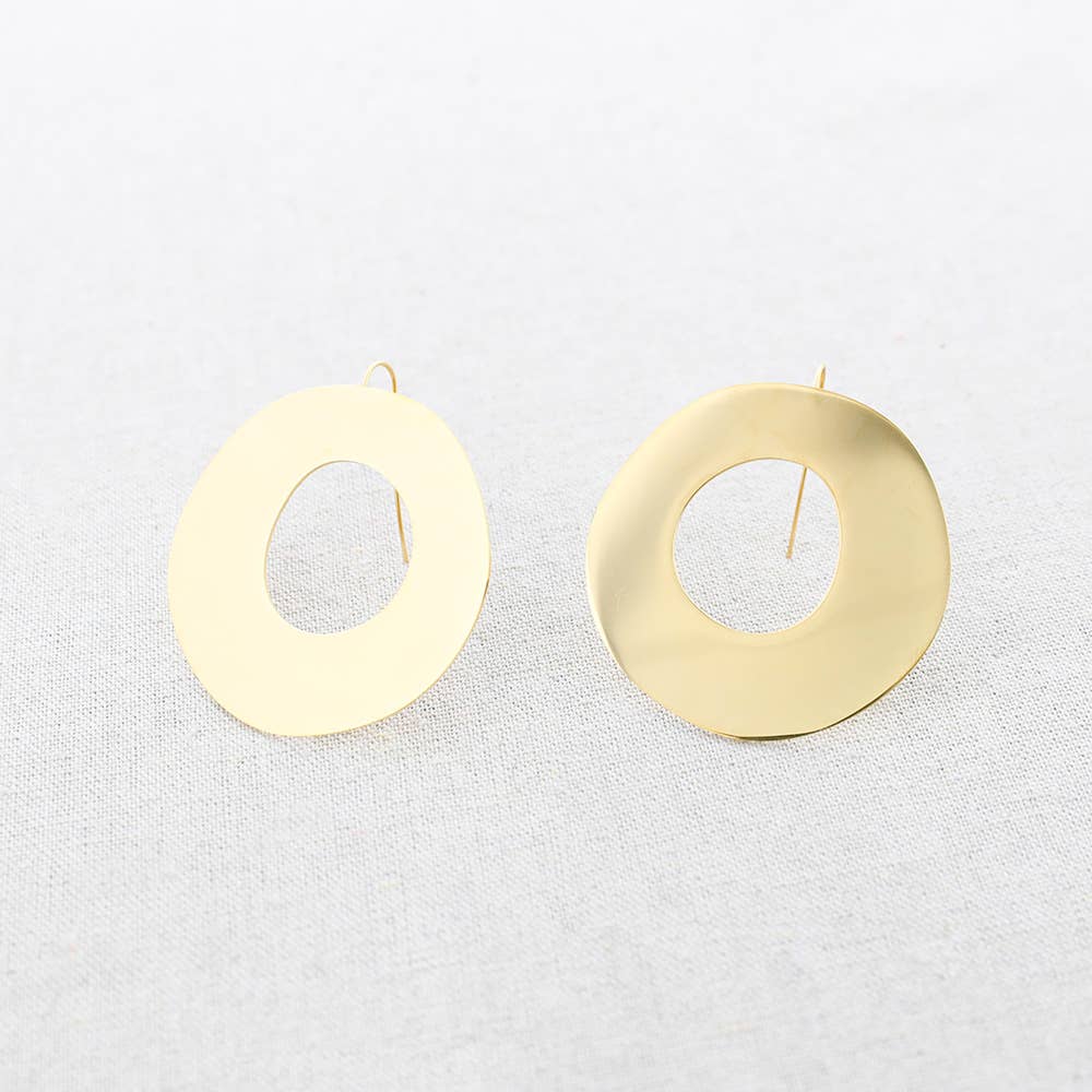 Pendientes Acero Aro Ancho: Dorado