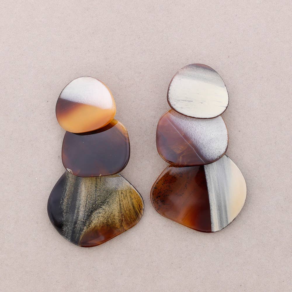 Pendientes Cuentas Resina: Negro