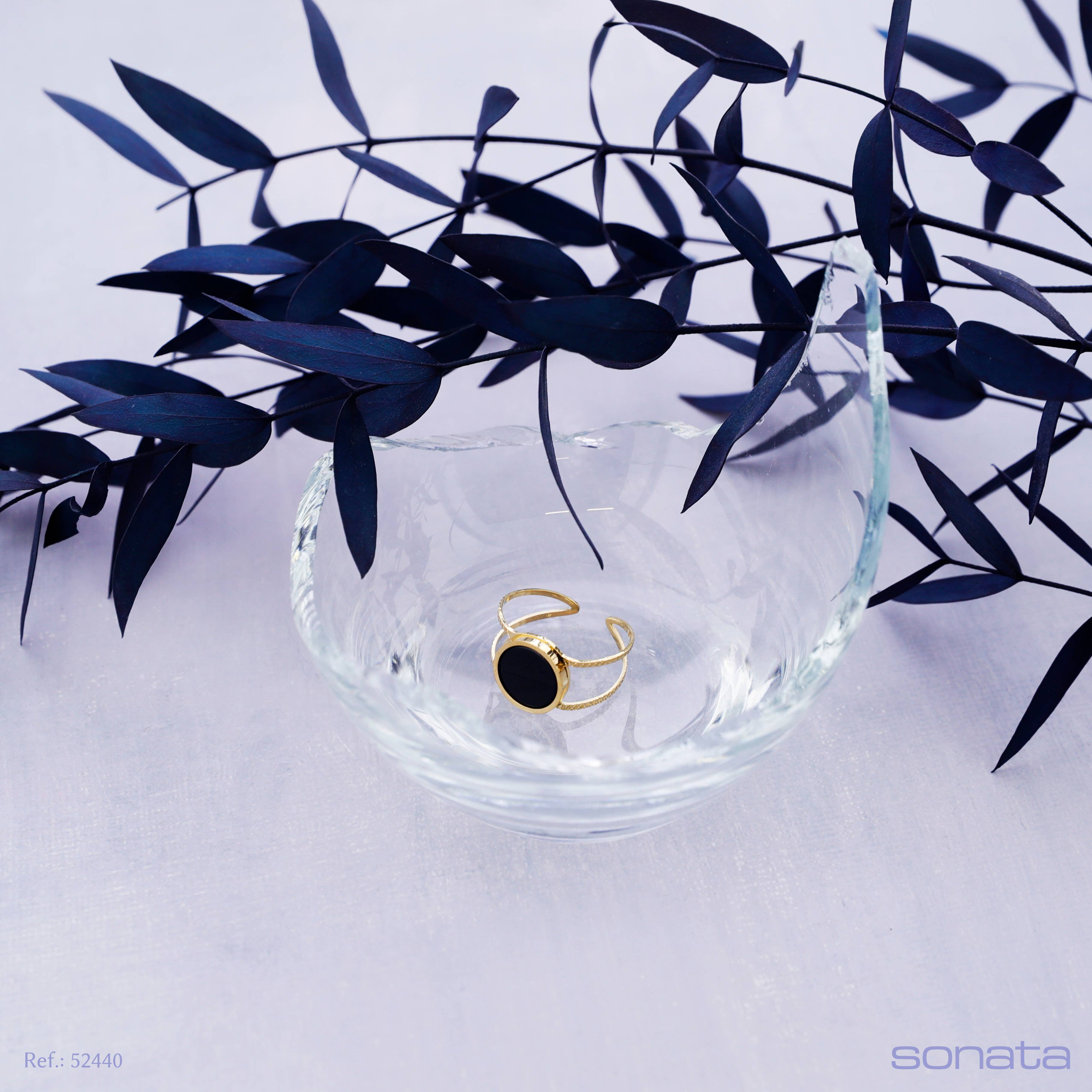 Anillo Acero Piedra: Negro