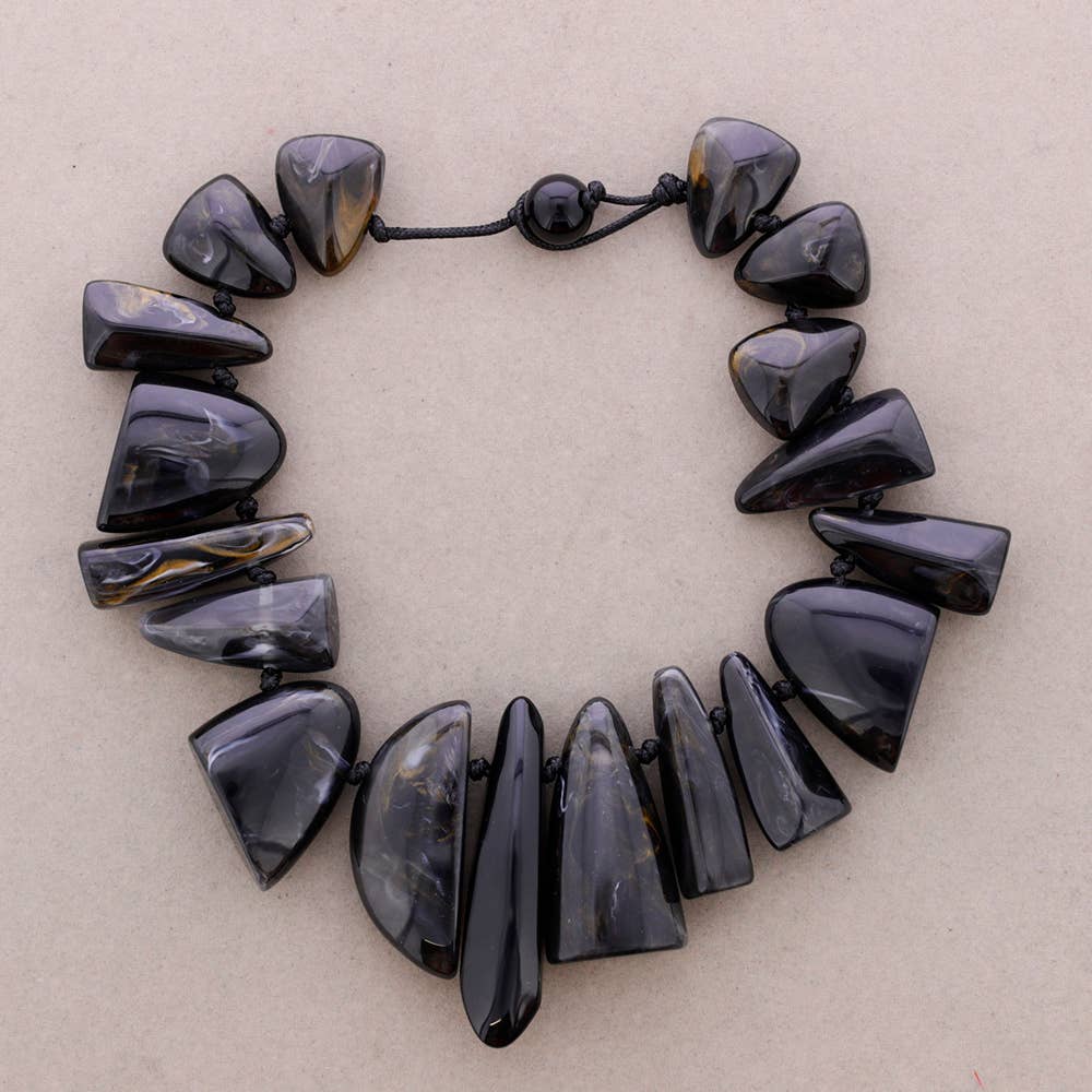 Gargantilla Cuentas Irregulares Resina (A): Ambar