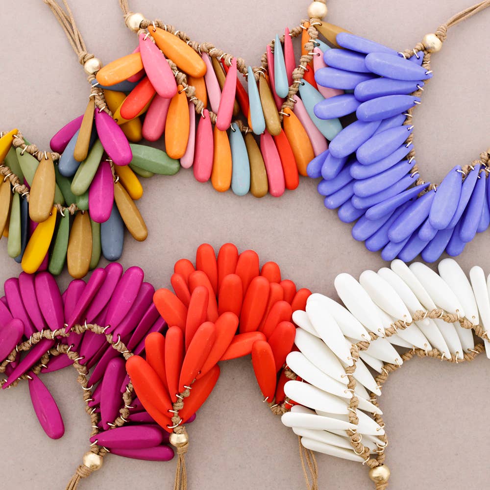 Gargantilla Doble Cuentas Resina: Beige