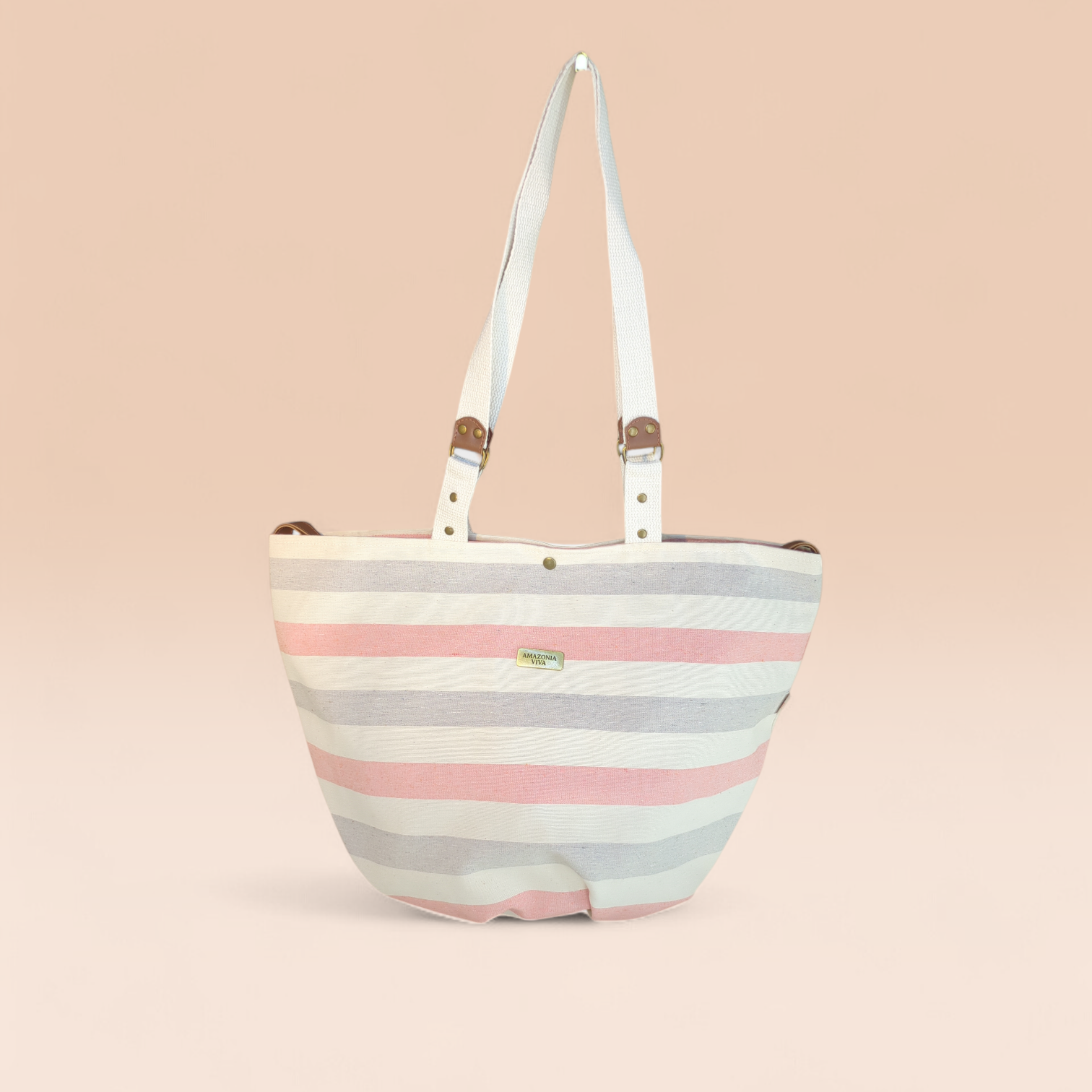 Brisa Tote - Bolso de Canvas para Playa con Base Estructurada y Interior Impermeable