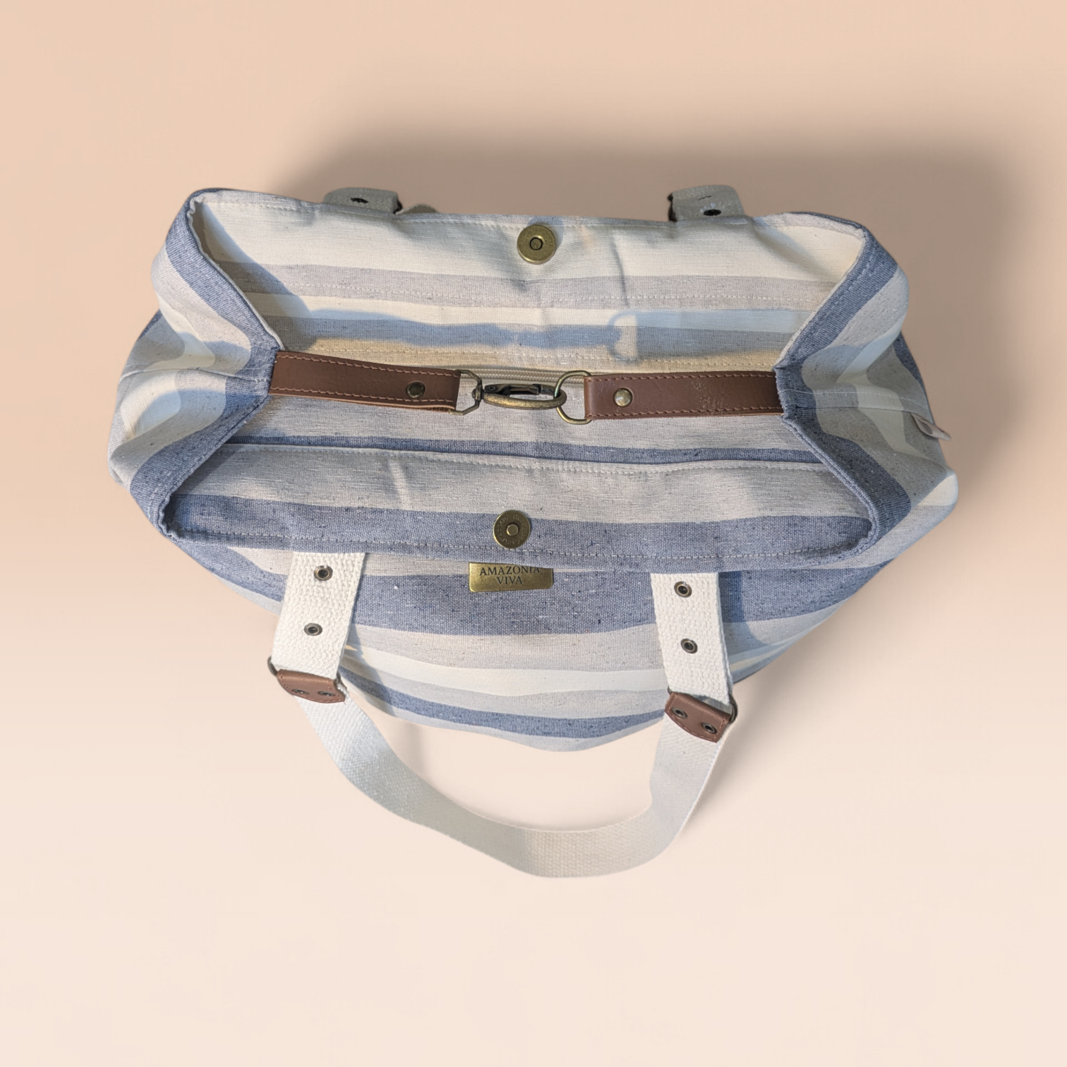 Brisa Tote - Bolso de Canvas para Playa con Base Estructurada y Interior Impermeable
