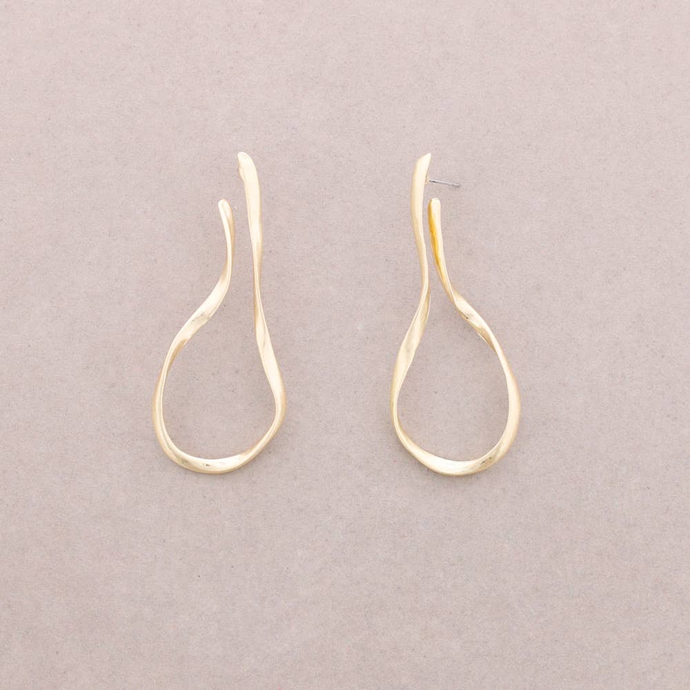 Pendientes Aro Irregular Metal: Dorado