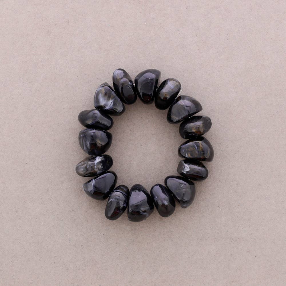 Pulsera Elastica Cuentas Irregulares Resina: Cuerno