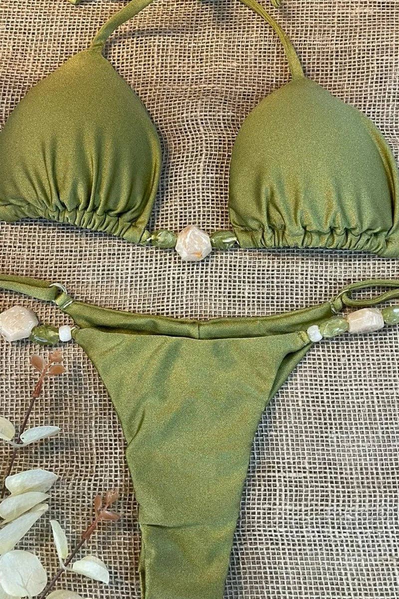 Conjunto de Bikini Chic con Detalles Elegantes: GREEN / M