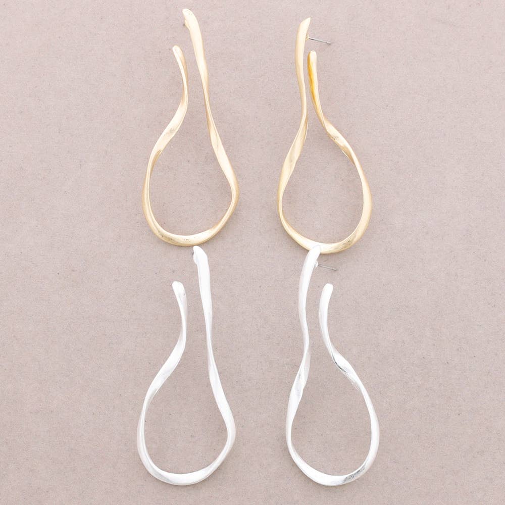Pendientes Aro Irregular Metal: Dorado