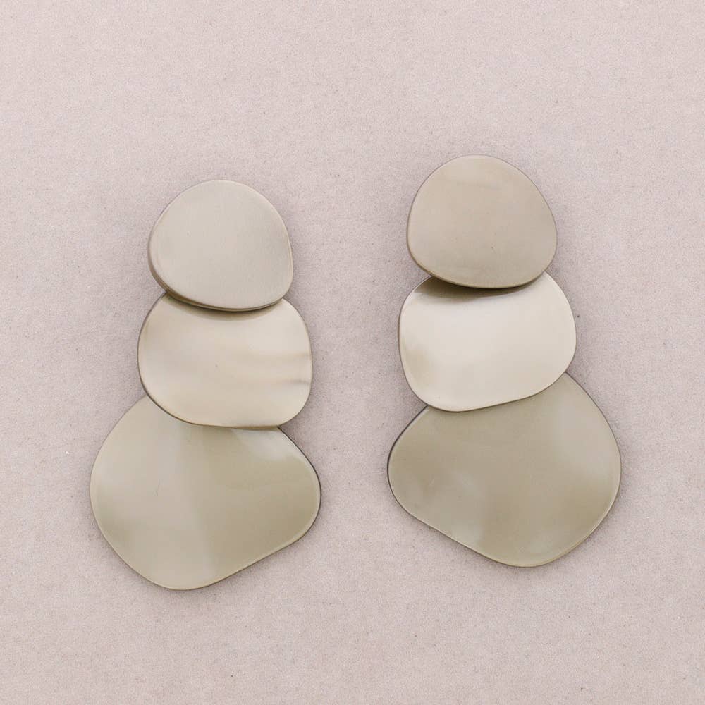 Pendientes Cuentas Resina: Dorado Naranja