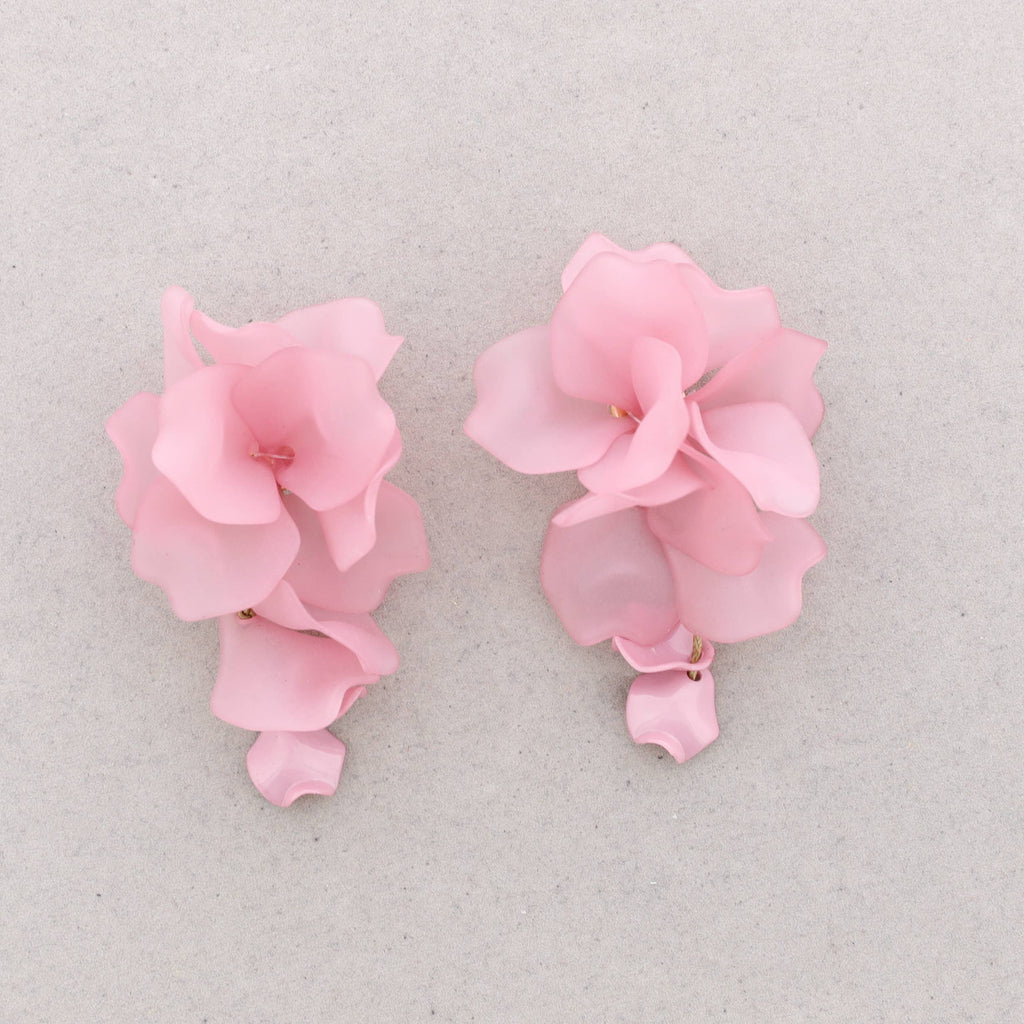 Pendientes Petalos Resina: Azul