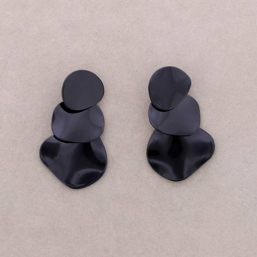 Pendientes Cuentas Resina: Negro
